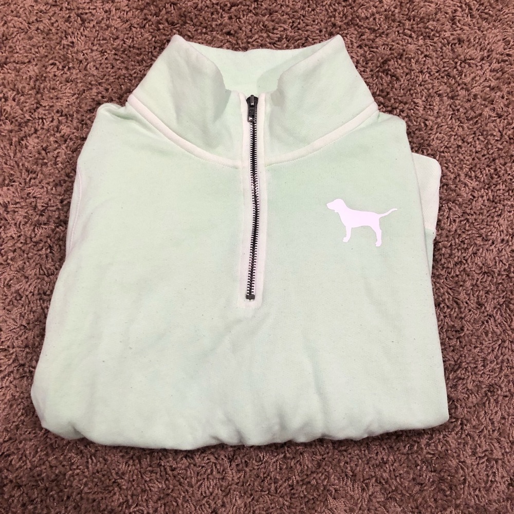 Pink Victoria’s Secret green quarter zip